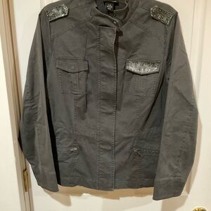 🔥 PLUS SIZE / CURVY Lane Bryant Embellished Military Jacket 14/16 🔥